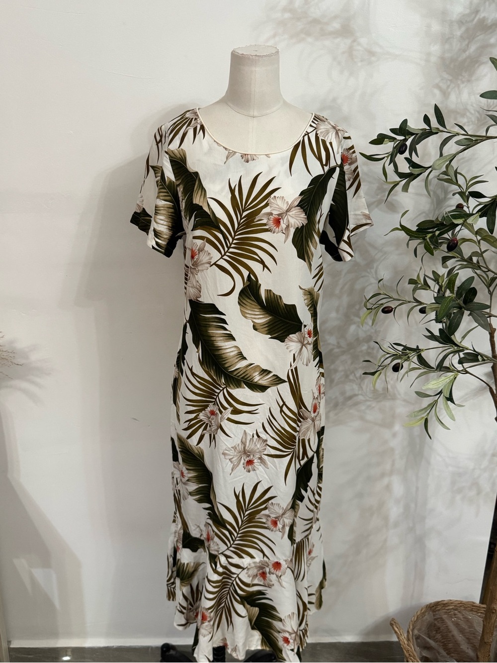 Paradise Bay Made in Hawaii Tropical Floral Maxi Dress Size M Rayon
